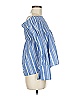 Pinko 100% Cotton Blue 3/4 Sleeve Blouse Size 6 - photo 4