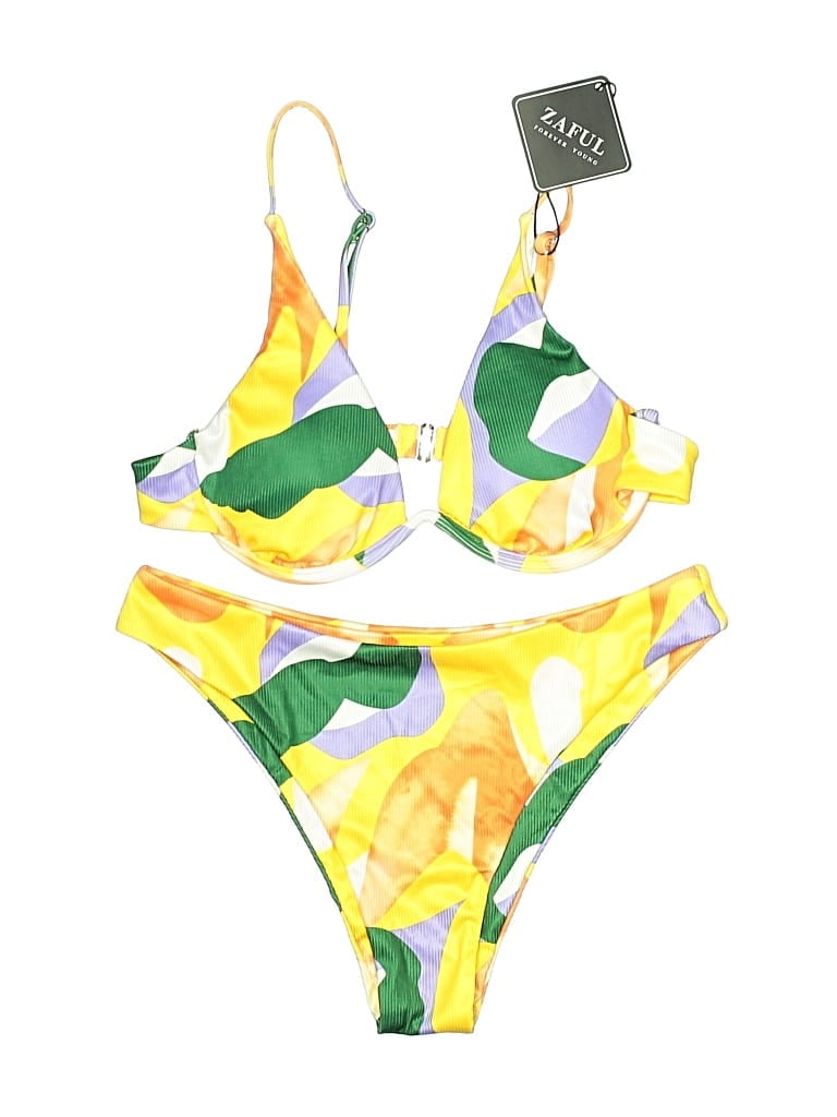 Pre-owned Zaful Two Piece Swimsuit In Yellow