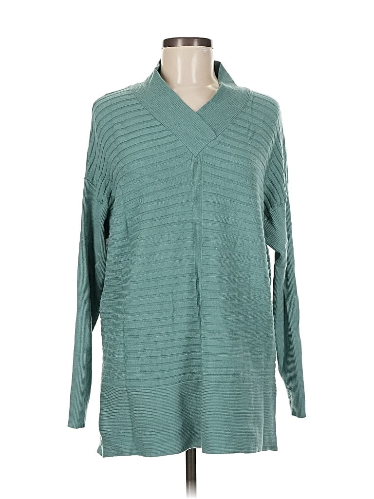 Pre-owned Soft Surroundings Long Sleeve Blouse In Blue