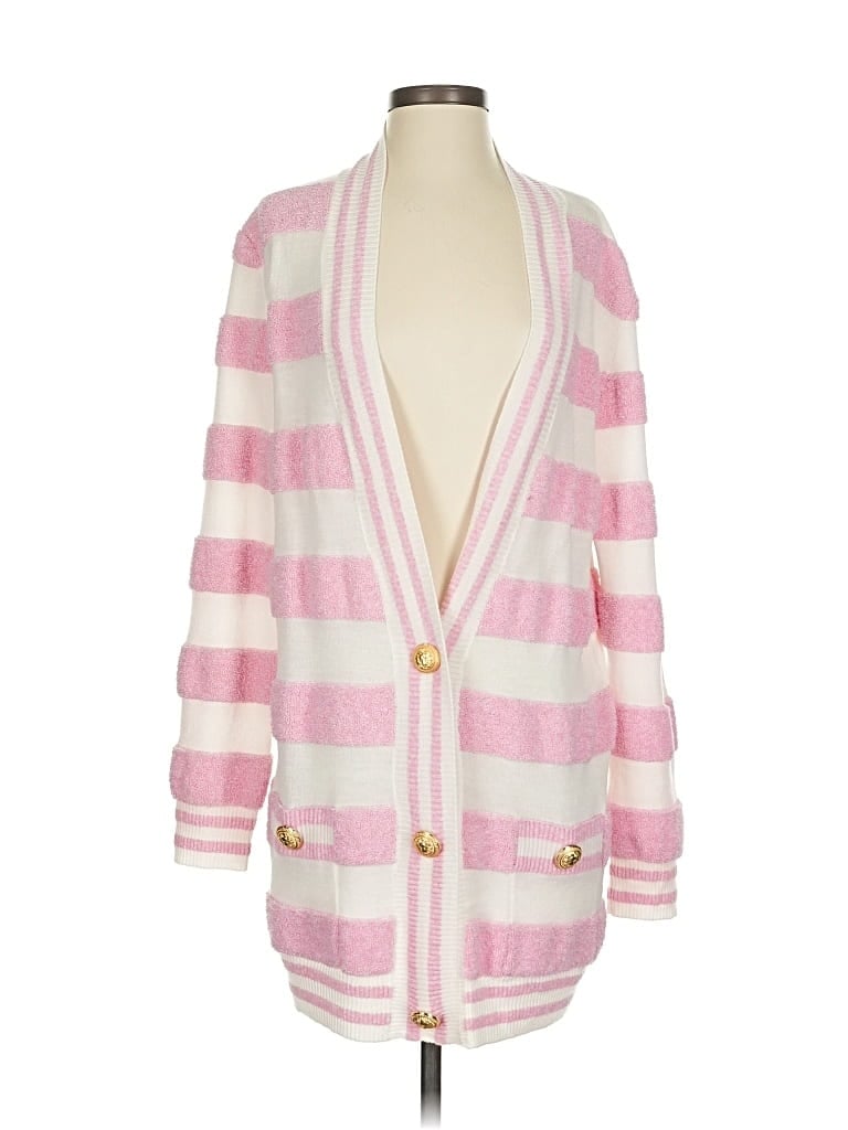 Click to view more detailed imagery on our partner's website Pre-owned Balmain Wool Cardigan Sweater In Pink