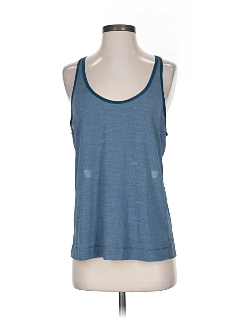 Pre-owned Lululemon Athletica Tank Top Teal Square Neckline Tops In Blue