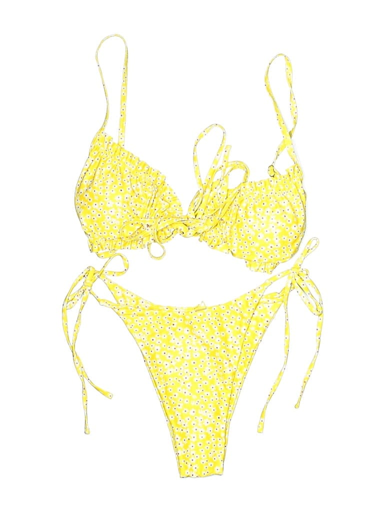 Pre-owned Zaful Two Piece Swimsuit In Yellow