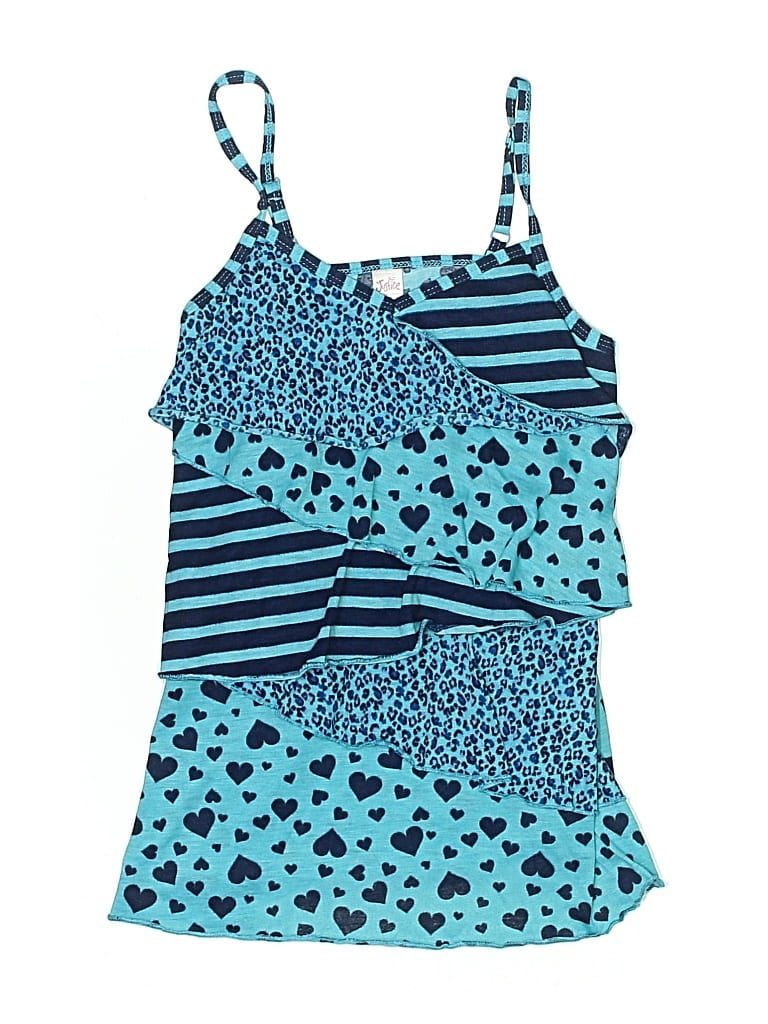 Pre-owned Justice Kids' Sleeveless Top Blue Halter Neckline Tops