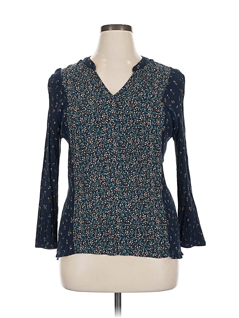 Pre-owned Mason & Belle 3/4 Sleeve Blouse In Blue