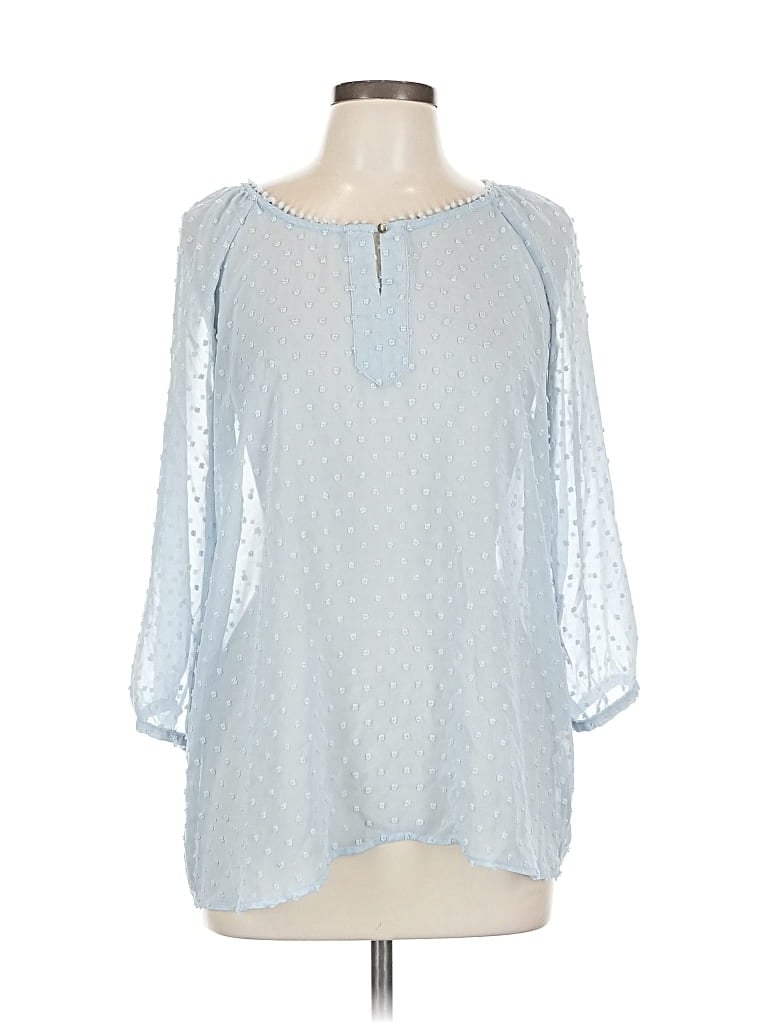 Pre-owned Grand & Greene 3/4 Sleeve Blouse In Blue