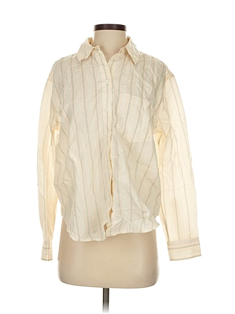 Madewell Long Sleeve Blouse In Neutral