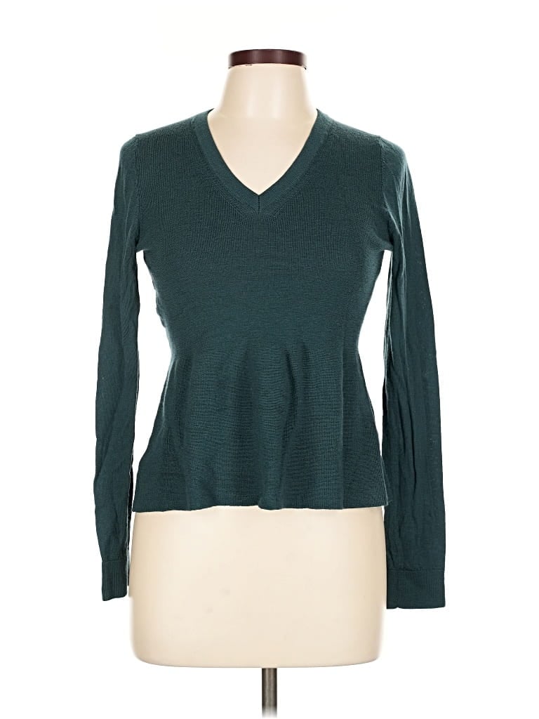 Pre-owned Ann Taylor Wool Pullover Sweater In Blue