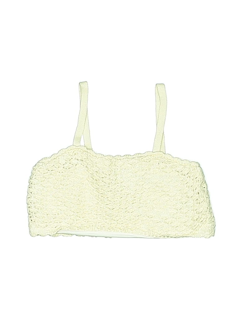 Pre-owned Zara Kids' Sleeveless Top Ivory Halter Neckline Tops In White