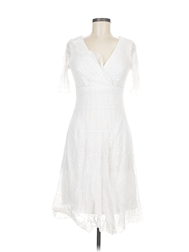 Pre-owned Chris Mclaughlin Cocktail Dress In White