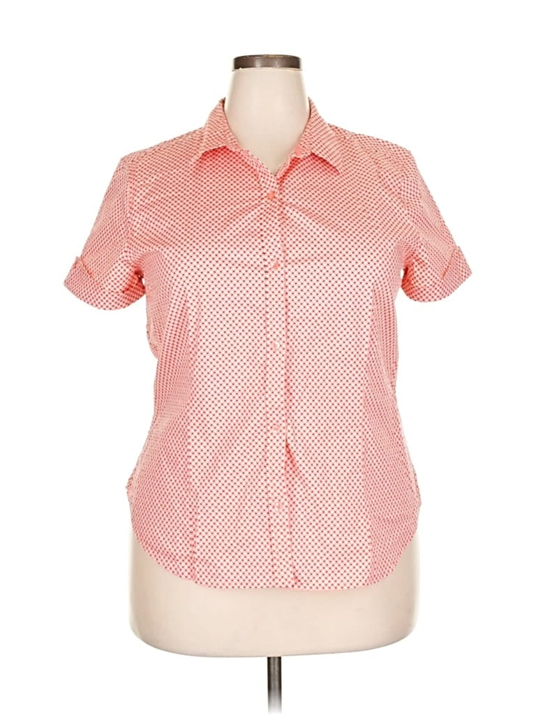 Pre-owned Liz Claiborne Short Sleeve Blouse In Pink