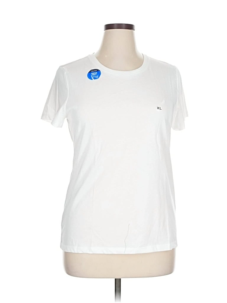 Pre-owned Nautica Short Sleeve T-shirt In White