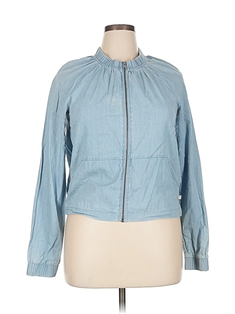 Pre-owned Fabletics Long Sleeve Blouse In Blue