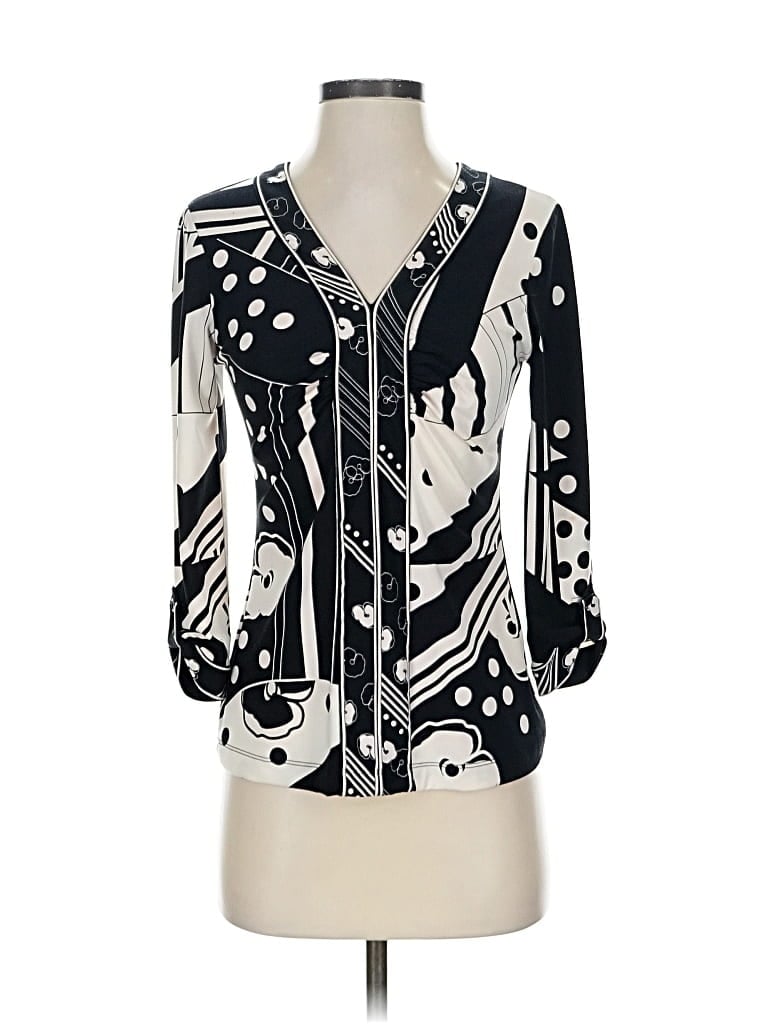 Pre-owned Bcbgmaxazria 3/4 Sleeve Blouse In Black