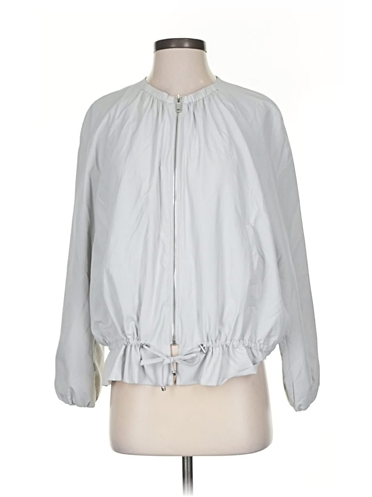 Pre-owned Zara Basic 3/4 Sleeve Blouse In Silver