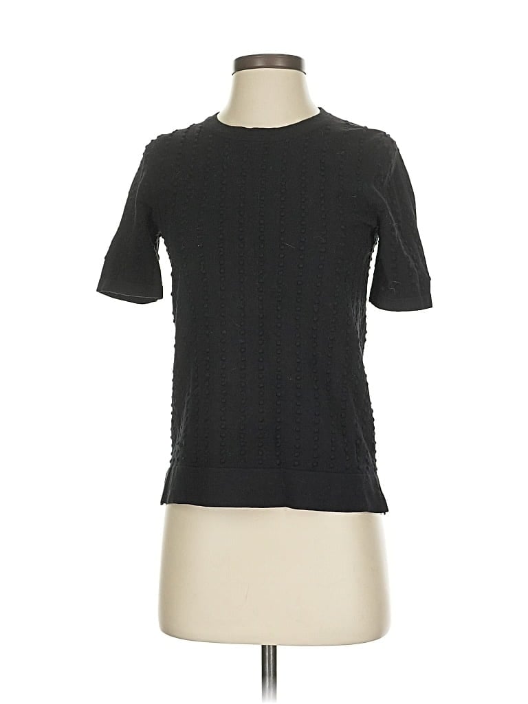 Pre-owned Catherine Catherine Malandrino Short Sleeve Top Black Crew Neck Tops