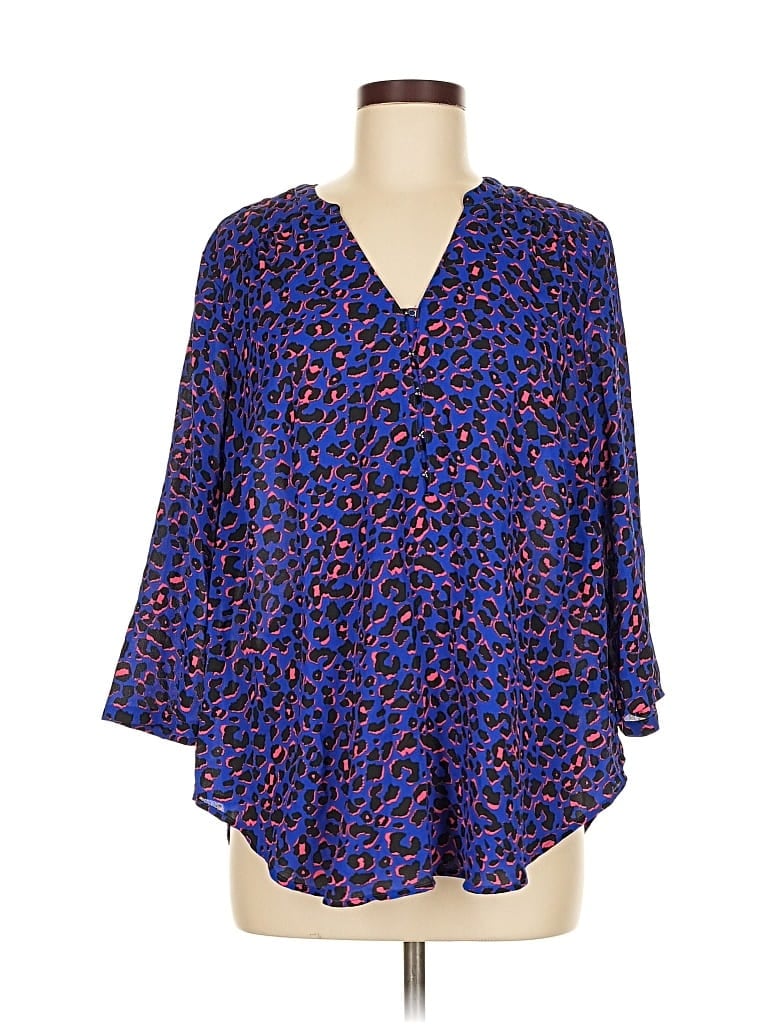 Pre-owned Torrid 3/4 Sleeve Blouse In Blue