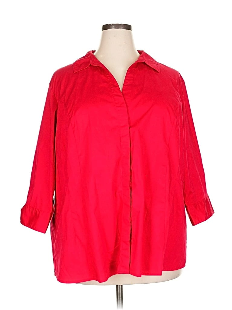 Click to view more detailed imagery on our partner's website Pre-owned Lee 3/4 Sve Button Down Shirt In Red
