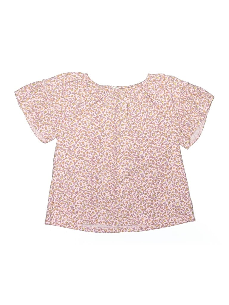 Pre-owned Crewcuts Kids' Short Sleeve Blouse In Pink
