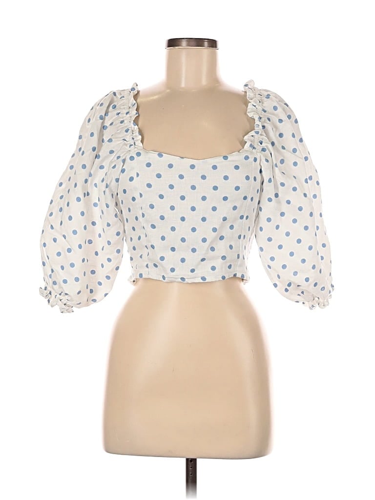 Pre-owned Faithfull The Brand 3/4 Sleeve Blouse In White