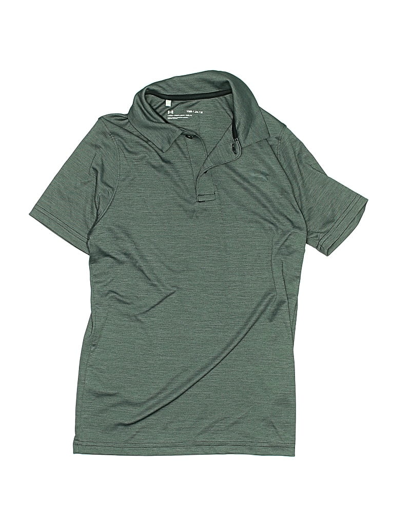 Pre-owned Under Armour Kids' Short Sleeve Polo Shirt In Green