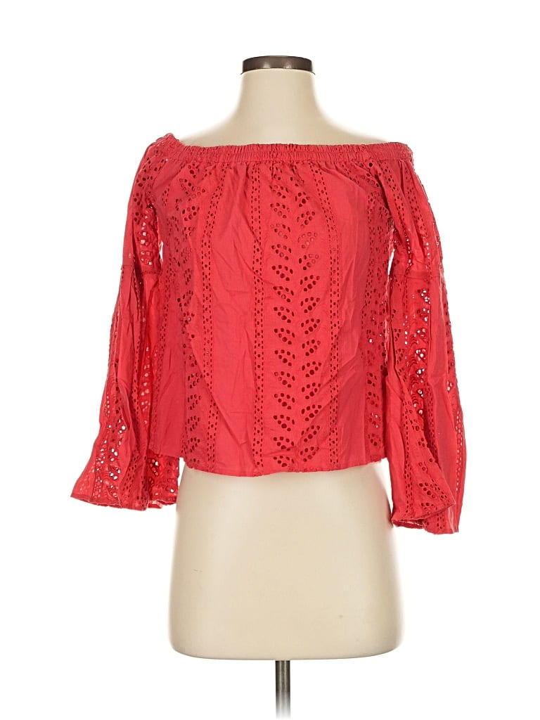 Pre-owned Express 3/4 Sleeve Blouse In Red