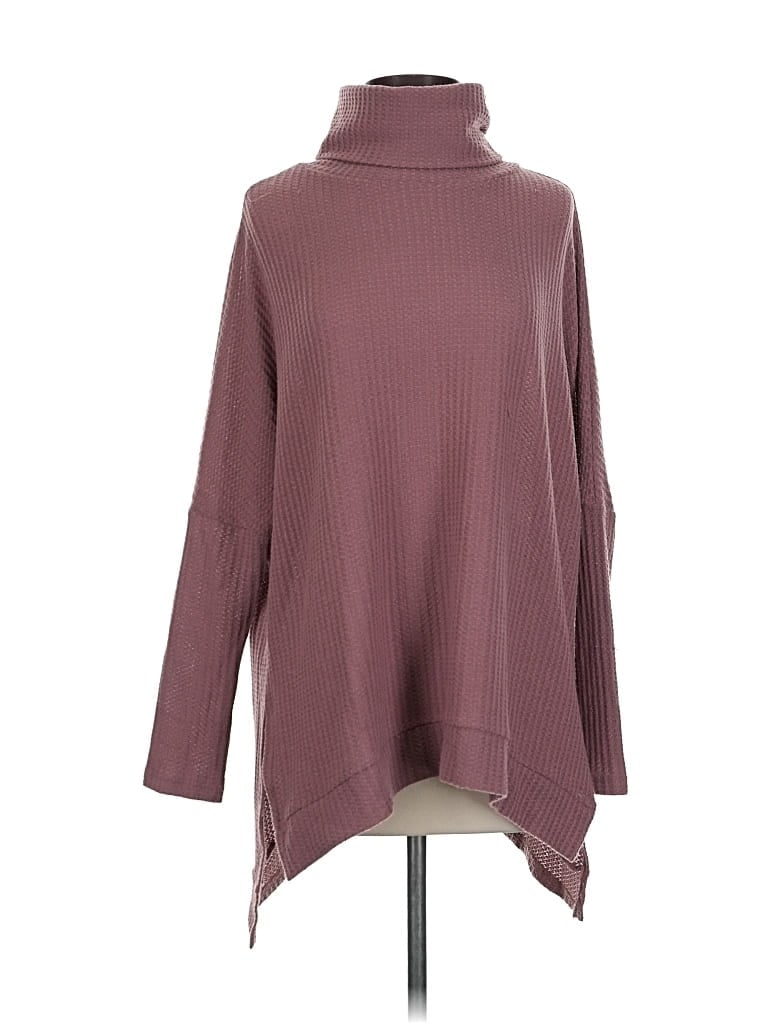 Pre-owned Unbranded Turtleneck Sweater In Burgundy