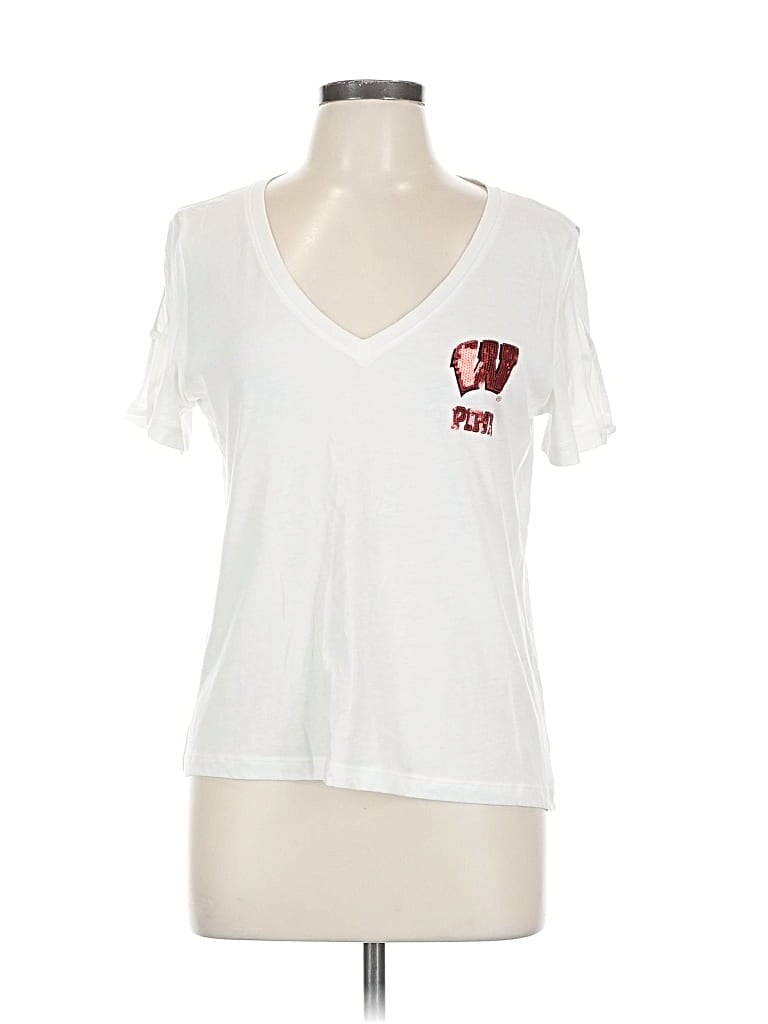 Pre-owned Victoria's Secret Pink Short Sleeve T-shirt In White