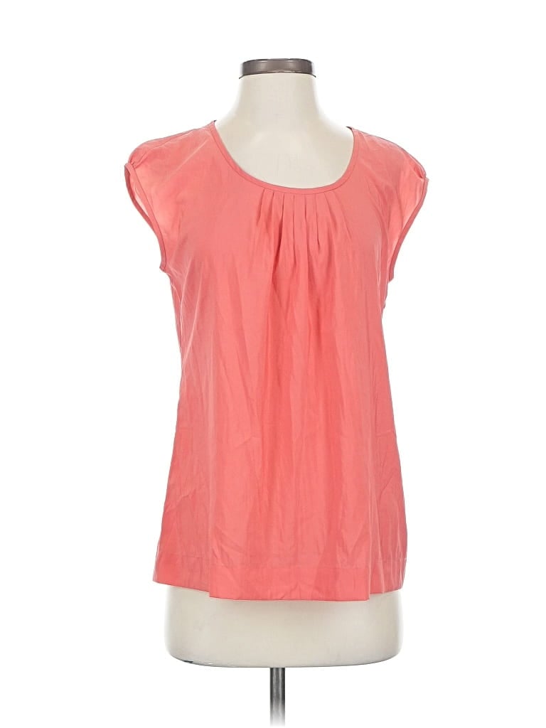 Pre-owned Ann Taylor Loft Short Sleeve Blouse In Orange
