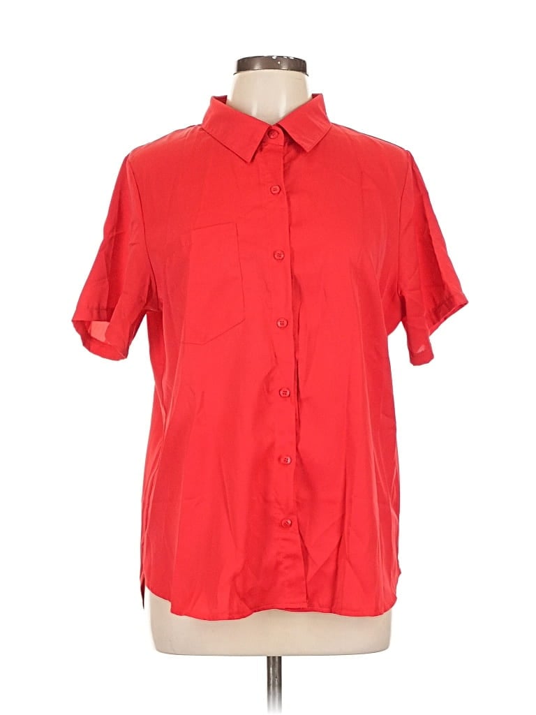 Pre-owned Assorted Brands Short Sleeve Blouse In Red