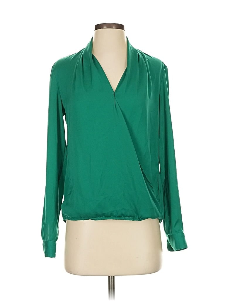 Pre-owned Banana Republic Long Sleeve Blouse In Green