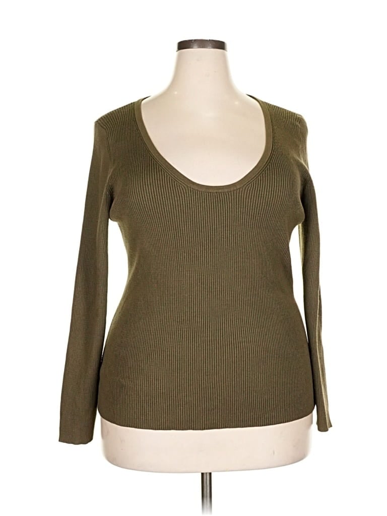 Pre-owned Eloquii Long Sleeve T-shirt In Green