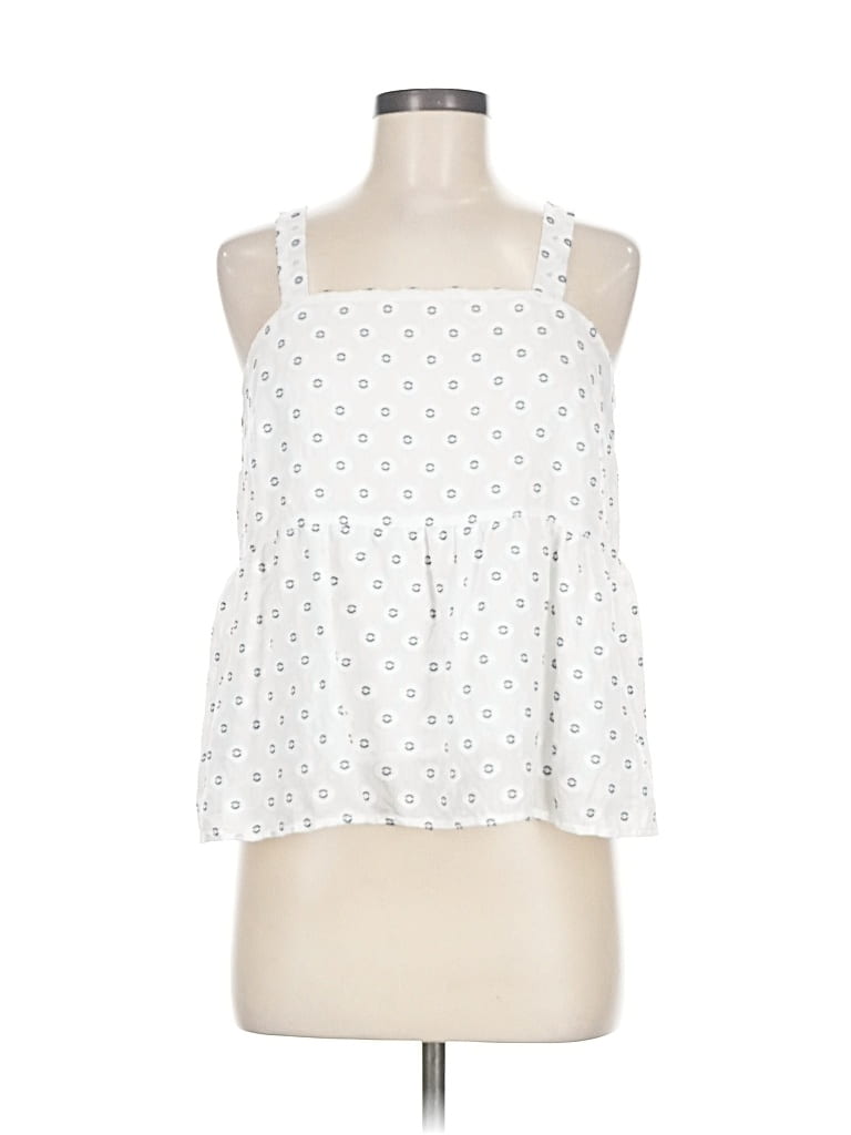 Pre-owned Ann Taylor Loft Sleeveless Blouse In White