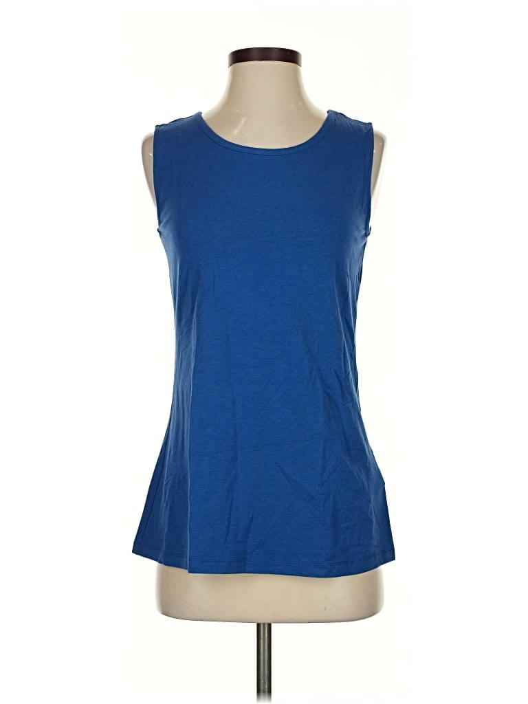 Pre-owned Susan Graver Sleeveless T-shirt In Blue