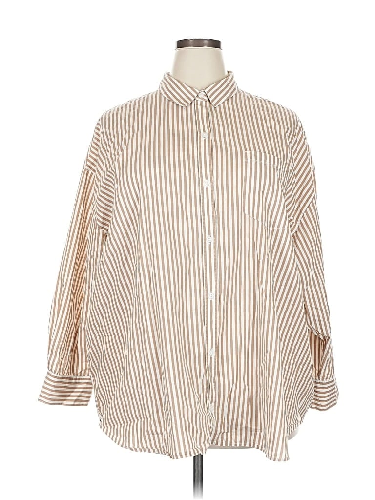 Pre-owned Old Navy 3/4 Sleeve Button Down Shirt In White