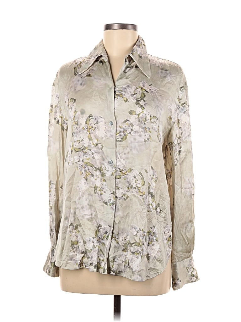 Pre-owned Vince Long Sleeve Blouse In White