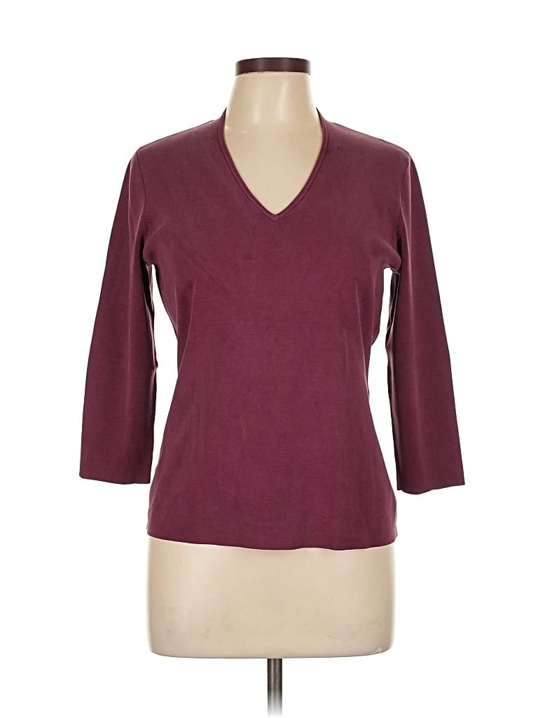 Pre-owned Ann Taylor Pullover Sweater In Burgundy