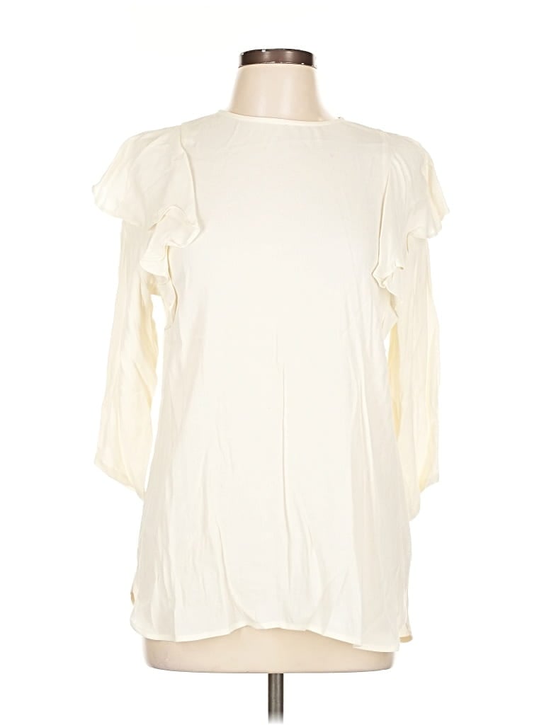 Pre-owned H&m 3/4 Sleeve Blouse In White