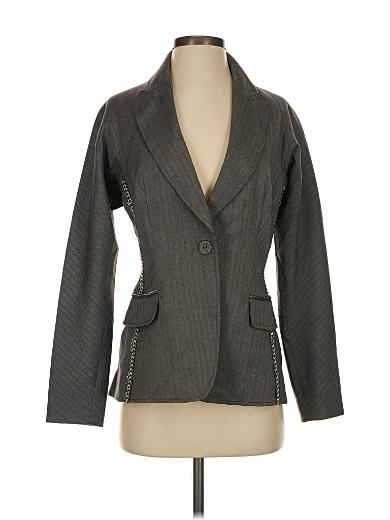Pre-owned Byron Lars Beauty Mark Blazer Jacket In Gray