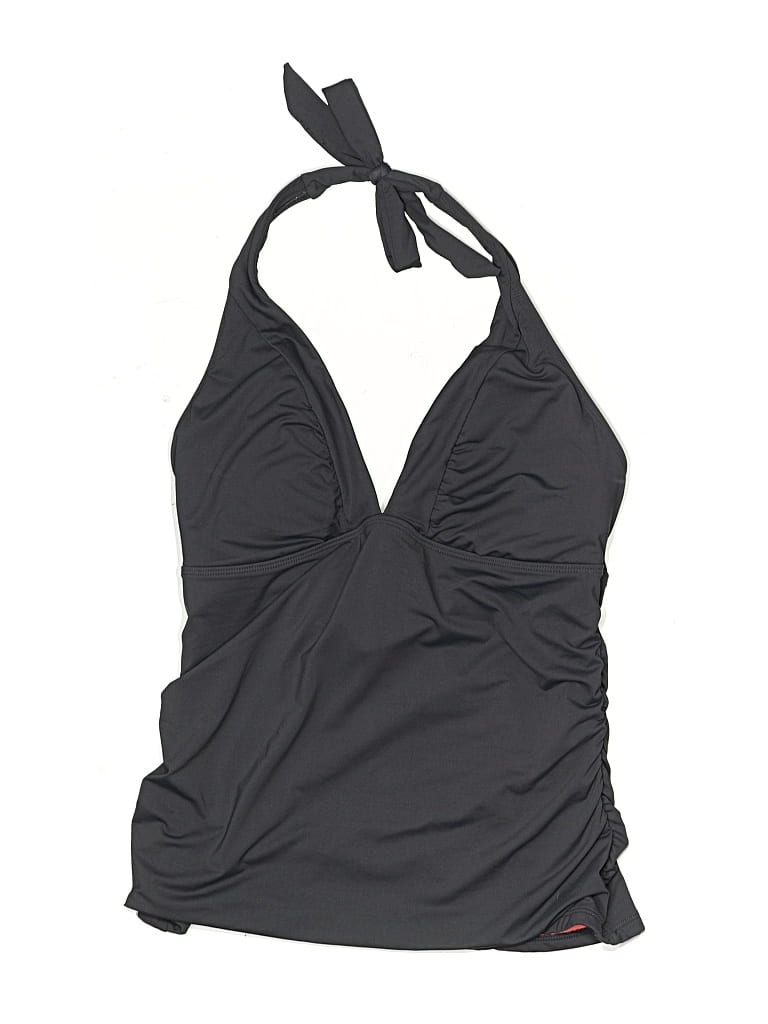 Pre-owned Athleta Swimsuit Top Gray Solid Pattern Swimwear