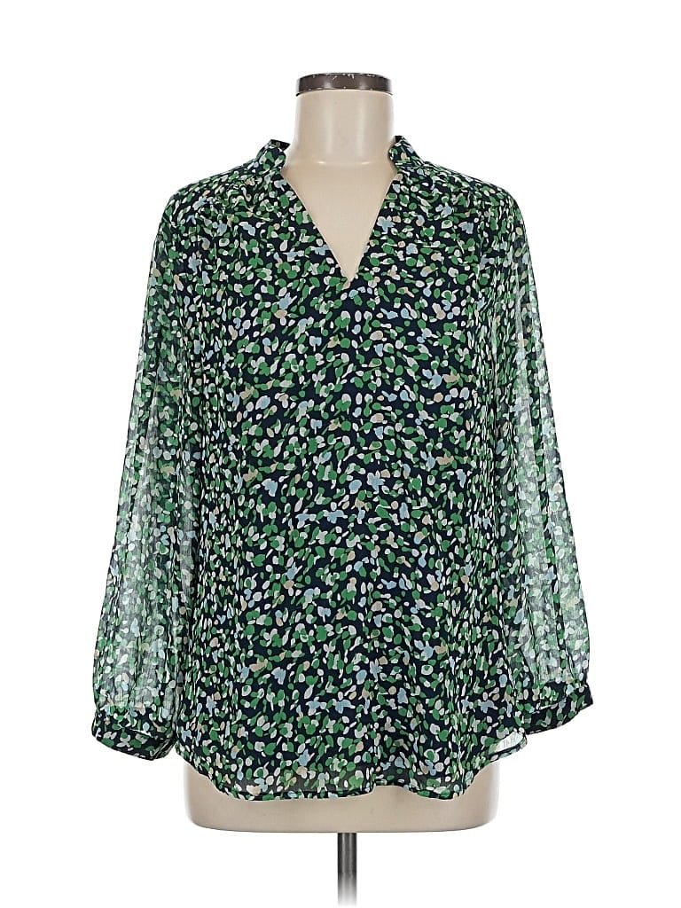 Pre-owned Chico's 3/4 Sleeve Blouse In Green