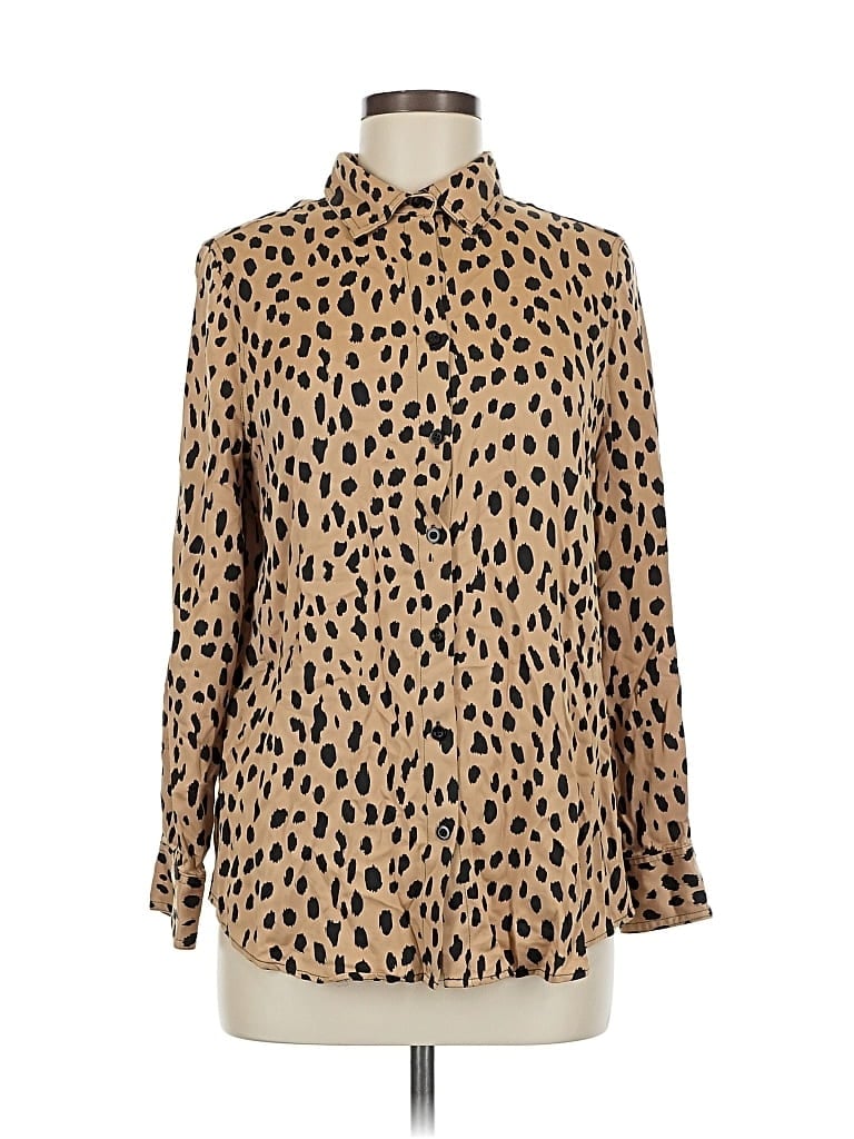 Pre-owned Chico's Long Sleeve Blouse In Brown