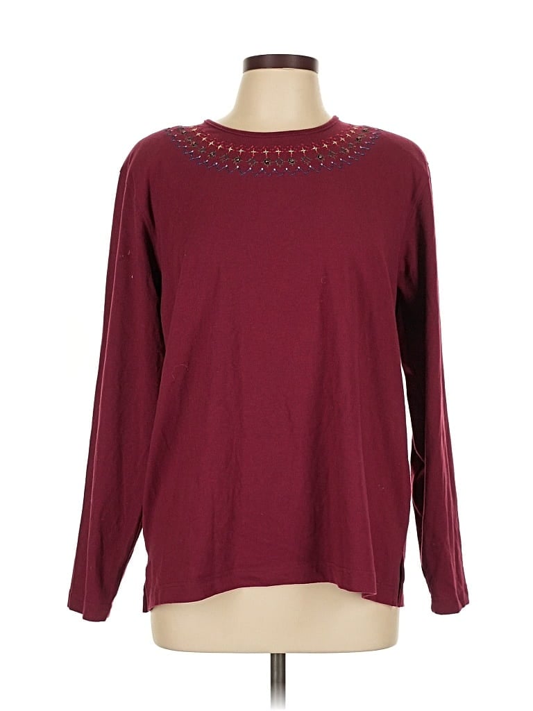 Pre-owned Koret Long Sleeve T-shirt In Burgundy