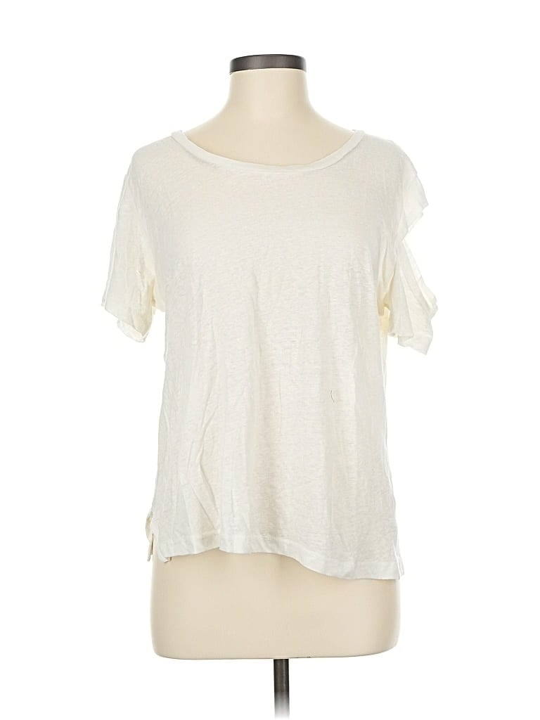Click to view more detailed imagery on our partner's website Pre-owned Lna Short Sleeve Top Ivory Cold Shoulder Neckline Tops In White