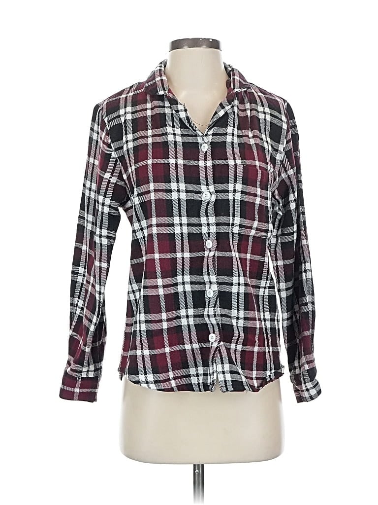 Pre-owned Assorted Brands Long Sleeve Blouse In Burgundy