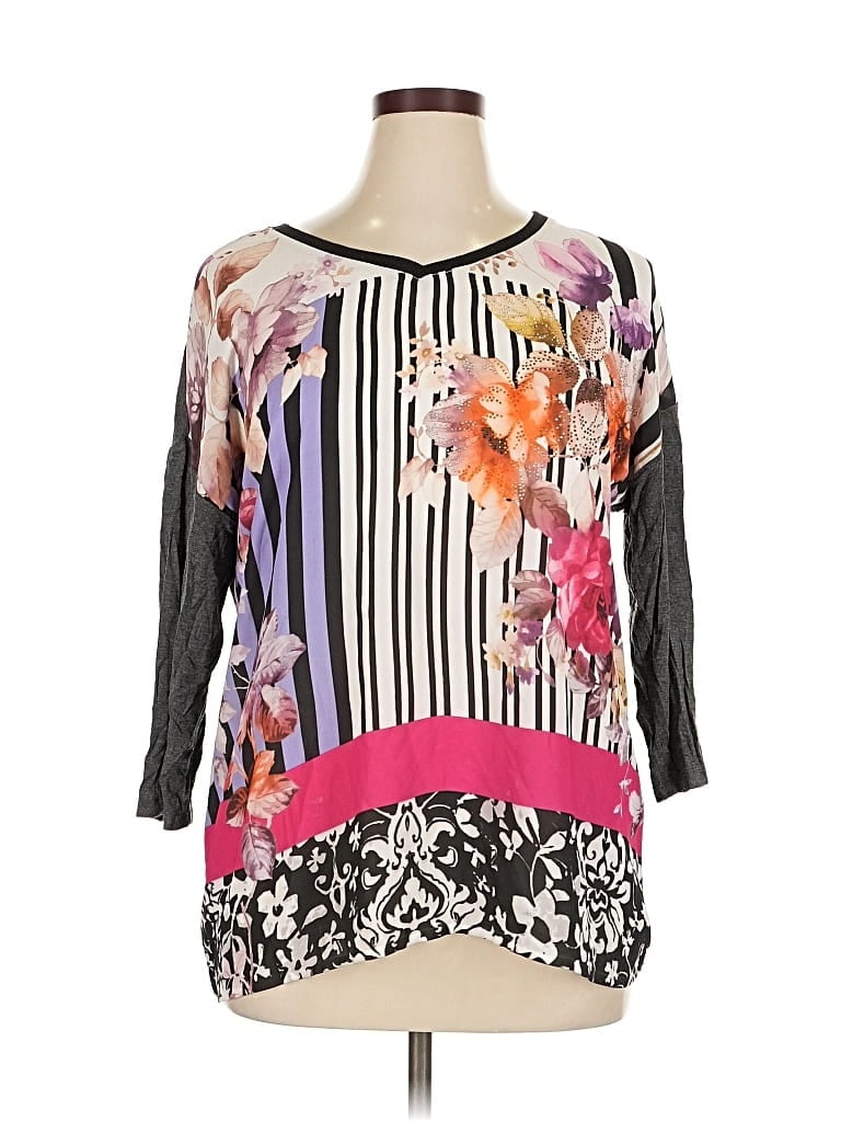 Pre-owned Christopher & Banks 3/4 Sleeve Blouse In Pink