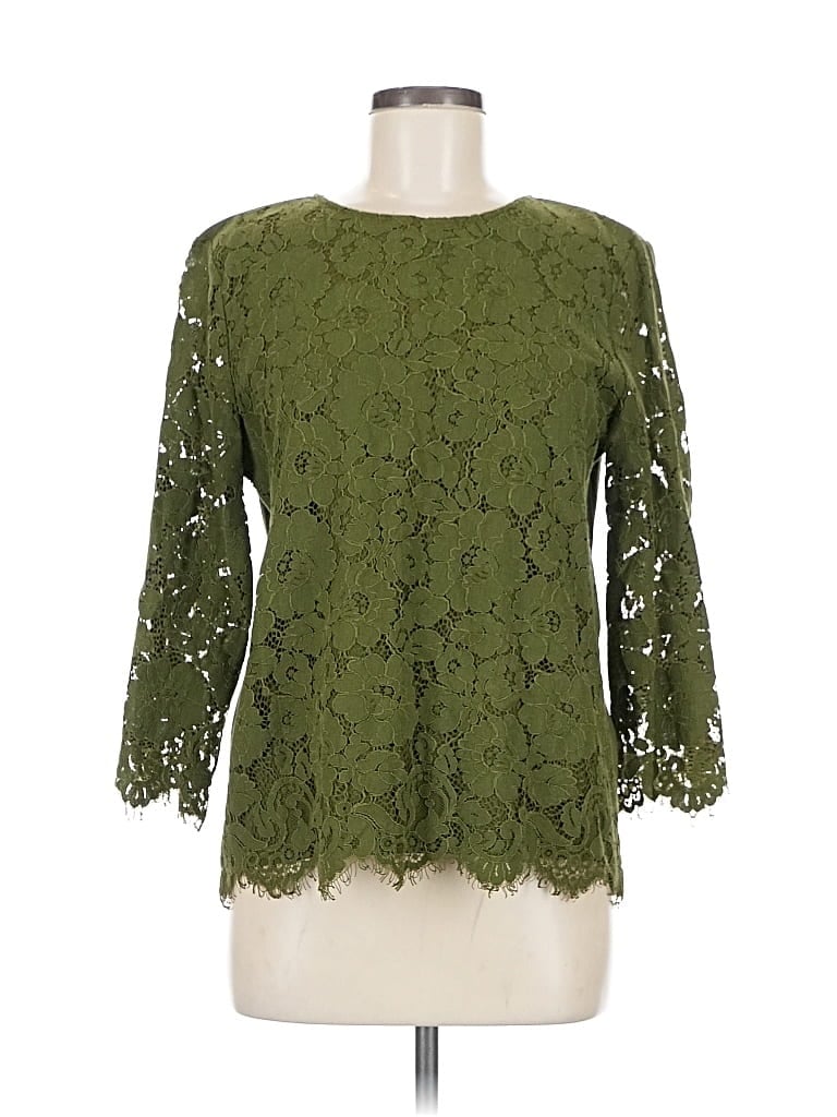 Pre-owned Ann Taylor 3/4 Sleeve Blouse In Green