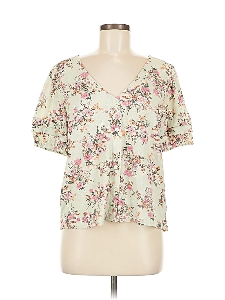 MELLODAY Pre-owned Short Sleeve Blouse In White