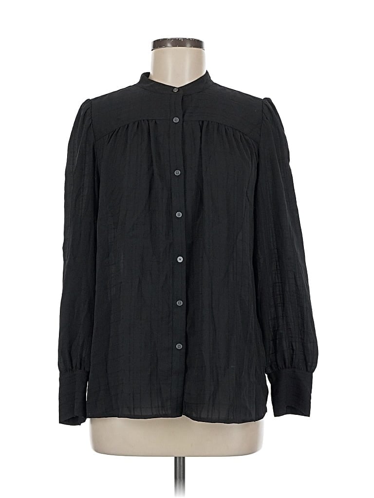 Pre-owned Ann Taylor Loft Long Sleeve Blouse In Black