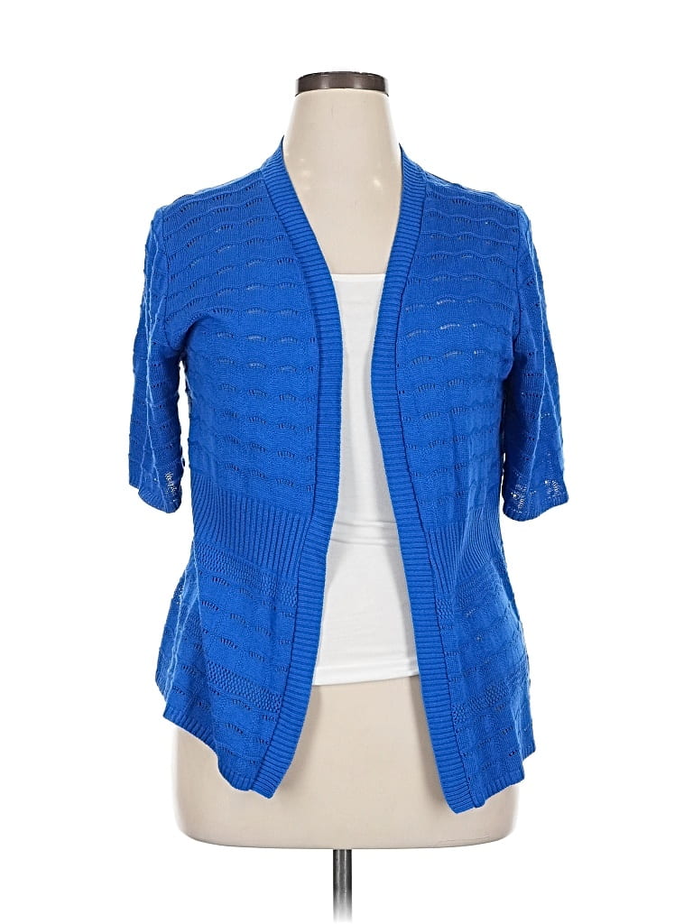 Pre-owned Cj Banks Cardigan Sweater In Blue