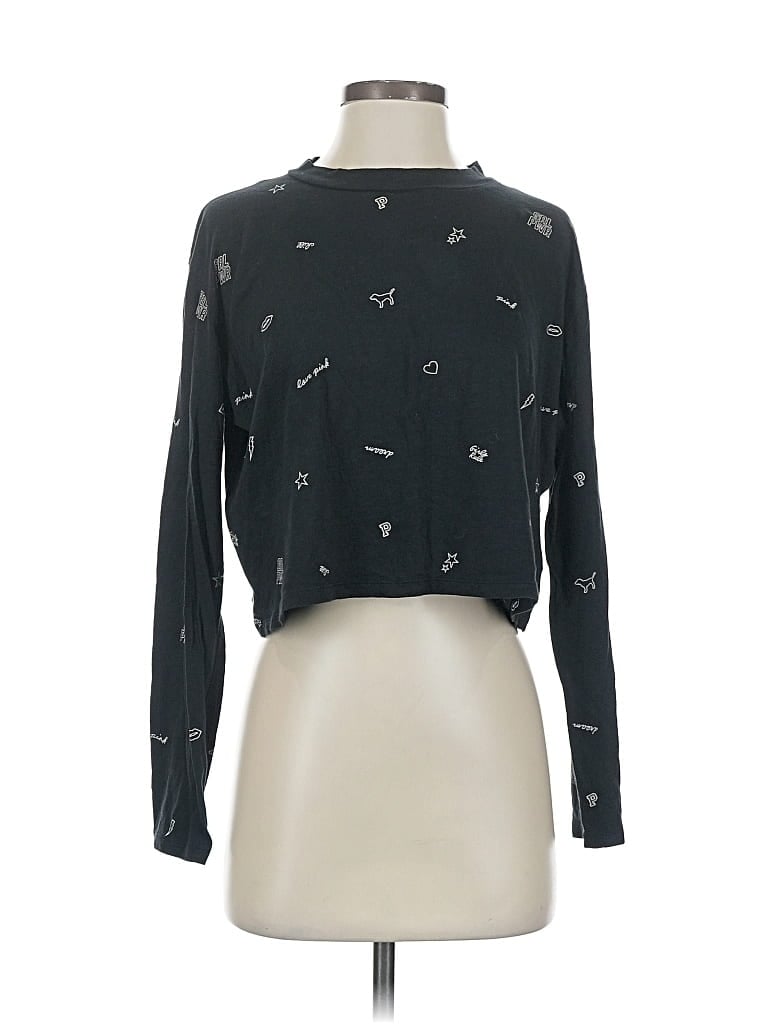 Pre-owned Victoria's Secret Pink Long Sleeve Turtleneck In Black